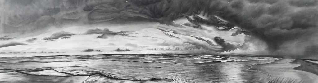 Marco from Galveston, charcoal on paper,96” X 27”, 2020